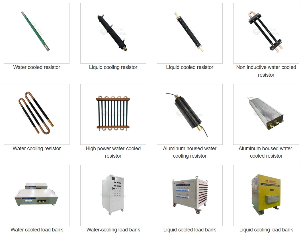 Water-cooled resistors for high power applications