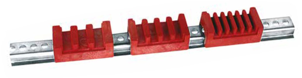 BALDI MULTIBAR modular comb blocks for copper busbar support
