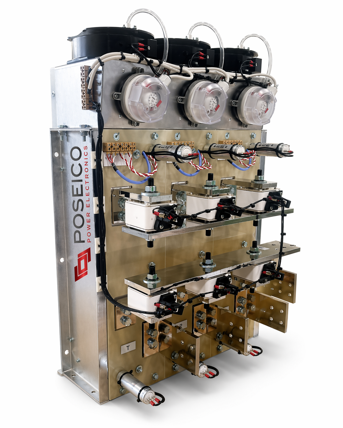 Montaje de potencia POSEICO con tiristores press-pack y disipadores